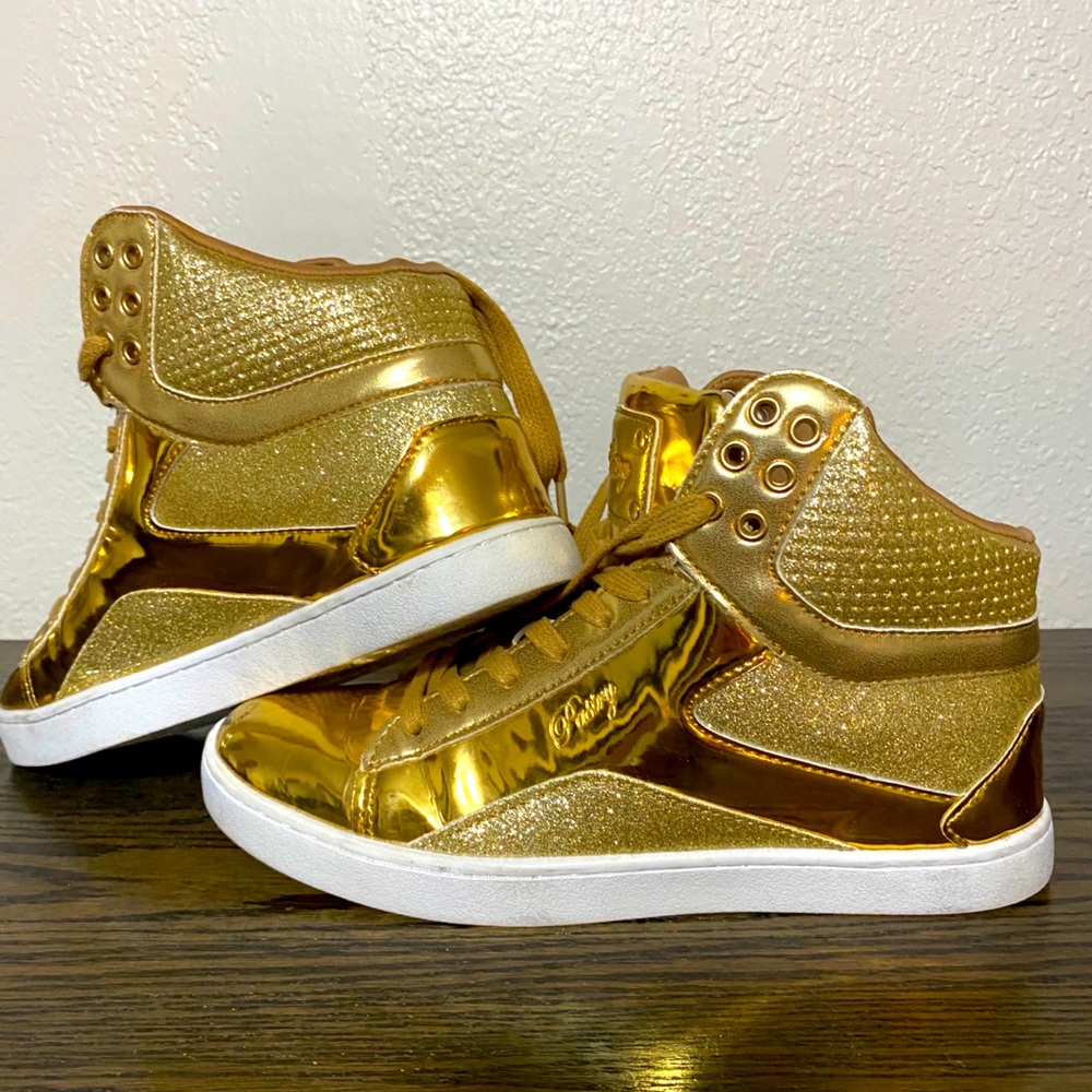Gold Hightop Sneakers